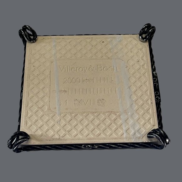 Vintage VILLEROY & BOCH Tile Trivet Blue Floral - Picture 5 of 9